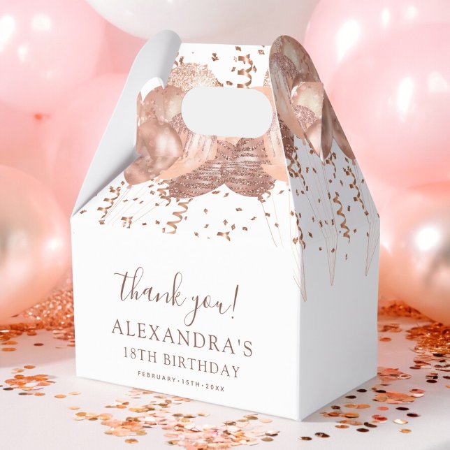 Rose Gold Balloons Vielen Dank für Ihre 18. Geburt Geschenkschachtel (Von Creator hochgeladen)