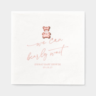 Rose Gold Bearly Wait Baby Girl Shower  Servietten Mit Folie
