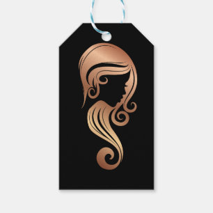Rose Gold Beauty Girl Haar & Makeup Salon Party Geschenkanhänger