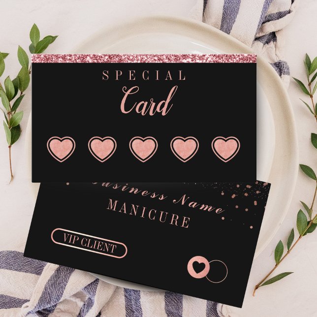Rose Gold Beauty Loyalty Card – Minimalist Design Treuekarte (Rose Gold Beauty Loyalty Card – Minimalist Design)