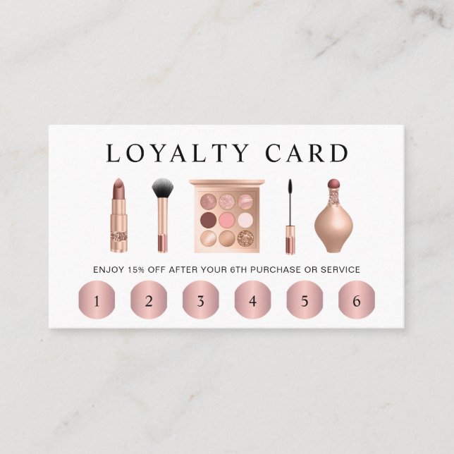Rose Gold Beauty Treuekarte (Vorderseite)