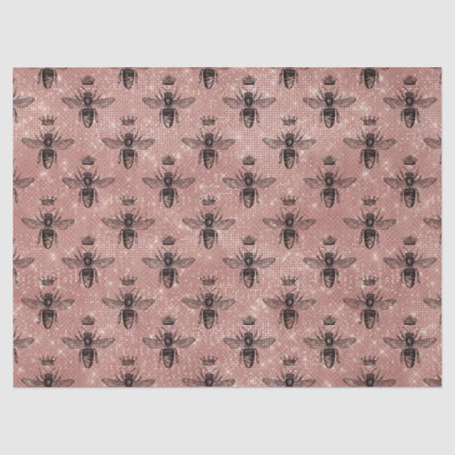 Rose Gold Bee Serie Design 1 Gewebepapier Seidenpapier (Vorderseite)
