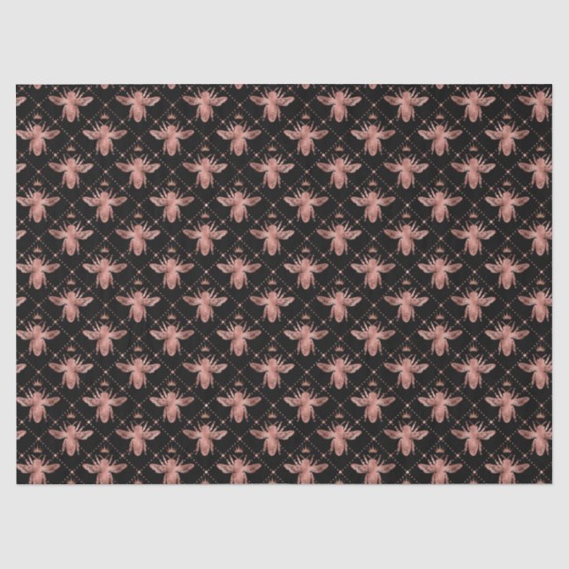 Rose Gold Bee Series Design 10 Tissue Paper Seidenpapier (Vorderseite)