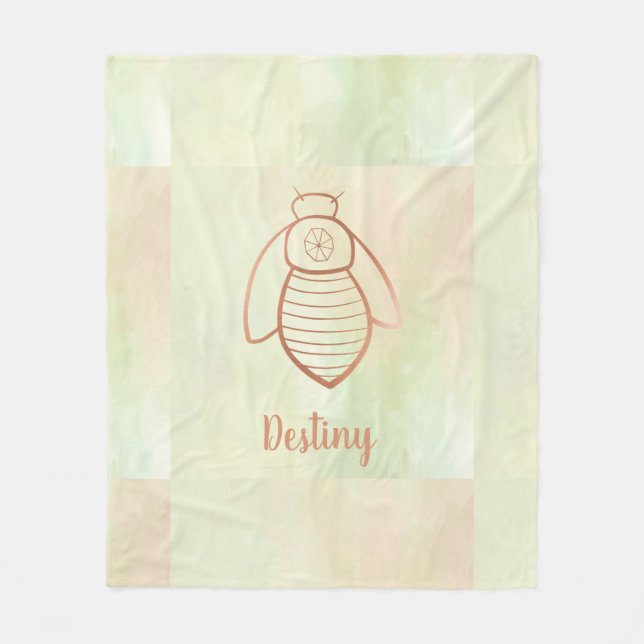 Rose Gold Bee Symbol Fleecedecke (Vorderseite)
