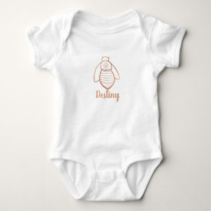 Rose Gold Bee Symbol Personalisiert Baby Strampler