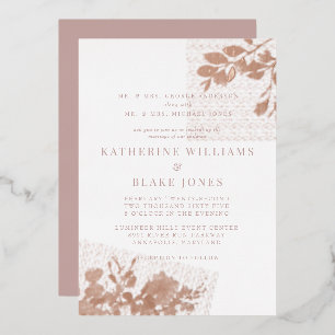 Rose Gold Beide Eltern Dusty Rose Hochzeit Folieneinladung