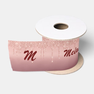 Rose Gold benutzerdefinierten Letter Ihr Name Gift Satinband