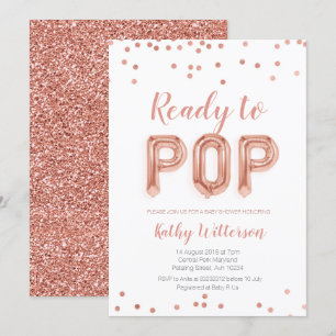 Rose Gold Bereit für Pop Babydusche Einladung