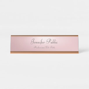 Rose Gold Beruflich Moderne Vorlage Elegant Schreibtischnamensplakette