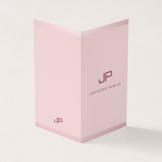 Rose Gold Beruflich Modernes Mit Monogramm Elegant Visitenkarten (Vorderseite)