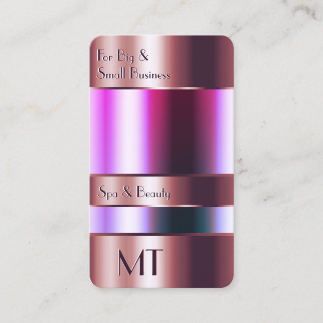 Rose Gold Bin Imitate Gravieren von Schriftart mit Visitenkarte (Vorderseite)