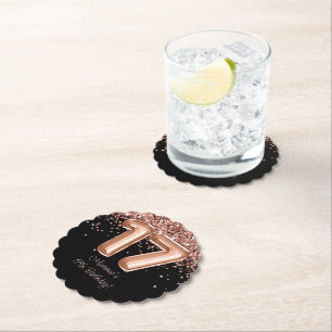 Rose Gold Black 17. Geburtstagsparty Untersetzer