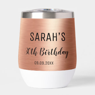 Rose Gold Black 30th Birthday Party Élégant