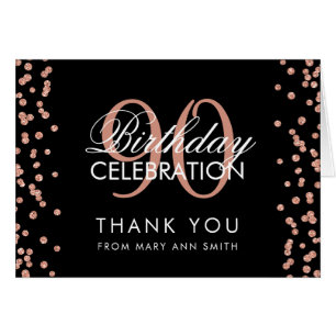 Rose Gold Black 90th Birthday Merci Parties scinti