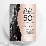 Rose Gold Black Agate Überraschung 50. Geburtstag Einladung<br><div class="desc">Schwarz und Rose Gold überraschen 50. Geburtstag Einladung. Elegantes modernes Design mit Gesteinsgeode-Hintergrund aus Stein,  Imitate Glitzer Rose Gold und Typografie Drehbuch Schriftart. Die trendige Einladungskarte eignet sich perfekt für eine stilvolle Damenfeier. Gedruckte Zazzle Einladungen oder Sofortdownload digitalen druckbaren Vorlage.</div>