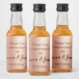 Rose Gold Black Danke Gastgeschenk Hochzeit Alkoholflaschenetikett