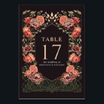 Rose Gold Black Enchanted Garden Wedding Tischnummer<br><div class="desc">Feiern Sie mit diesem Fantasy Enchanted Garden Wedding Design. Dieses Design ist perfekt für Paare, die eine moderne und skurrile Ästhetik suchen. Das Design auf der Rückseite der Einladung ist NICHT echte Rose Goldfolie. Artikel werden genau so gedruckt, wie sie auf Ihrem Bildschirm erscheinen, wenn Sie dem Warenkorb hinzufügen, sodass...</div>