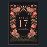 Rose Gold Black Enchanted Garden Wedding Tischnummer<br><div class="desc">Feiern Sie mit diesem Fantasy Enchanted Garden Wedding Design. Dieses Design ist perfekt für Paare, die eine moderne und skurrile Ästhetik suchen. Das Design auf der Rückseite der Einladung ist NICHT echte Rose Goldfolie. Artikel werden genau so gedruckt, wie sie auf Ihrem Bildschirm erscheinen, wenn Sie dem Warenkorb hinzufügen, sodass...</div>