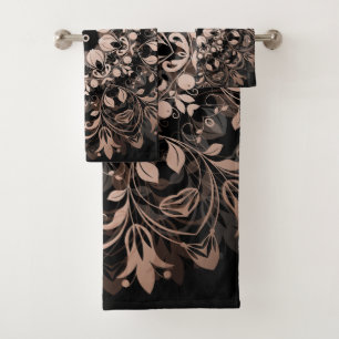 Rose Gold Black Floral élégant Mandala
