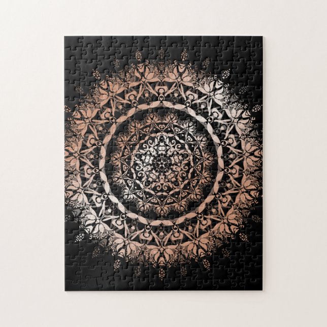 Rose Gold Black Floral Mandala (Vertikal)