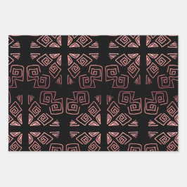 Rose Gold Black Geschenkpapier Set