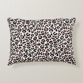 Rose Gold Black Leopard Printcheetah trendy Dekokissen