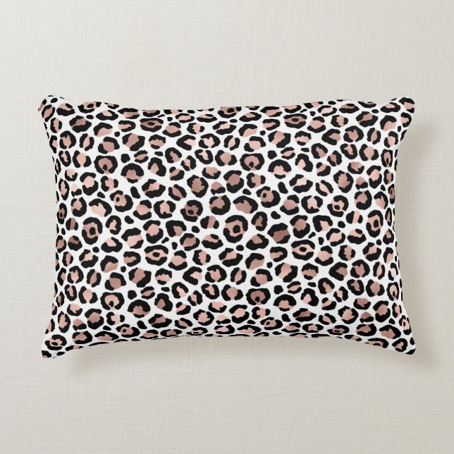 Rose Gold Black Leopard Printcheetah trendy Dekokissen (Vorderseite)