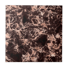 Rose Gold Black Marble Trendy Modern Chic Stilvoll Fliese
