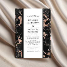 Rose Gold Black Marble Wedding