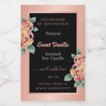 Rose Gold Black Product Packaging Labels Beauty &