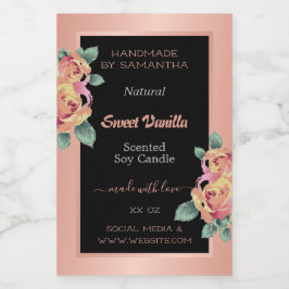 Rose Gold Black Product Packaging Labels Beauty & Lebensmitteletikett