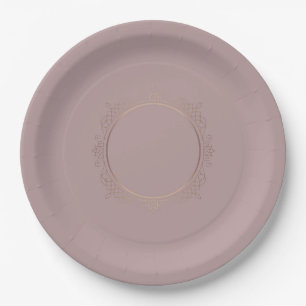 Rose Gold Blank Template hinzufügen Text Elegant Pappteller