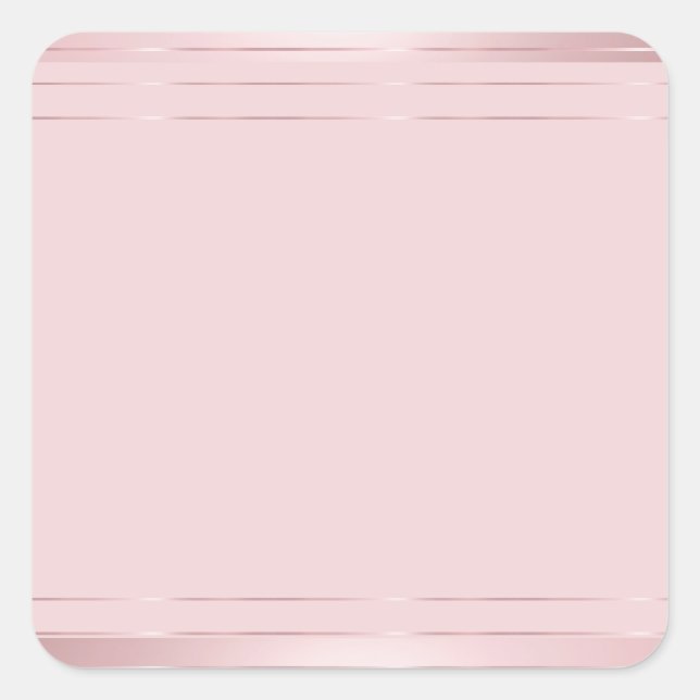 Rose Gold Blank Template Trendy Elegant Moderne Quadratischer Aufkleber (Vorderseite)