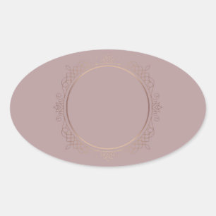 Rose Gold Blank Vorlage Hinzufügen des Textes Tren Ovaler Aufkleber