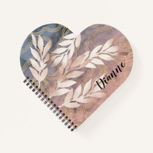 Rose-Gold-Blatt-Sprays auf abstraktem Hintergrund Notizbuch