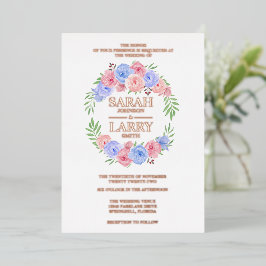 Rose Gold Blätter Blume Elegantes Gold Traditionel Folieneinladung