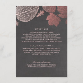 Rose Gold Blätter Chalk Hochzeiten Details Begleitkarte