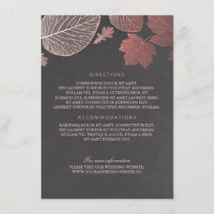 Rose Gold Blätter Chalk Hochzeiten Details Begleitkarte