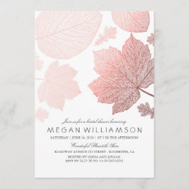 Rose Gold Blätter Elegant Bridal Dusche Einladung