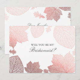Rose Gold Blätter Hochzeit im Herbst Bridesmaid Vo Einladung