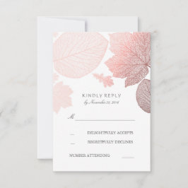 Rose Gold Blätter Hochzeit im Herbst RSVP Cards Karte