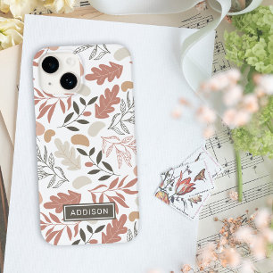 Rose Gold-Blätter Personalisierte Namensvorlage Case-Mate iPhone 14 Hülle