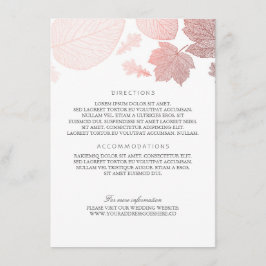 Rose Gold Blätter Weiße Hochzeiten Details Begleitkarte