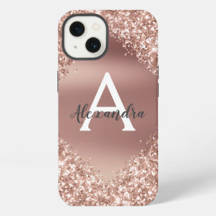Rose Gold Bling Luxus Sparkle Glitzer Monogram Ca iPhone Hülle