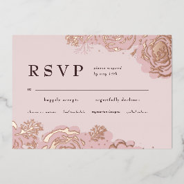 Rose Gold Bloms Foil Einladung