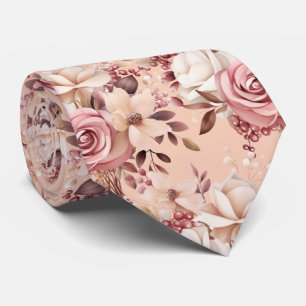 Rose Gold Blume Floral Neck Tie Krawatte