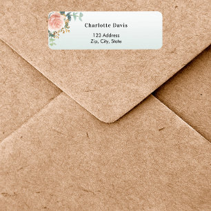 Rose Gold Blume grüne Rücksendeadresse