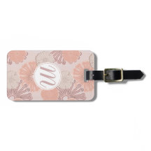 Rose Gold Blume Muster und Monogramm