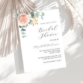 Rose Gold Blumengrün Drehbuch Brautparty Einladungspostkarte