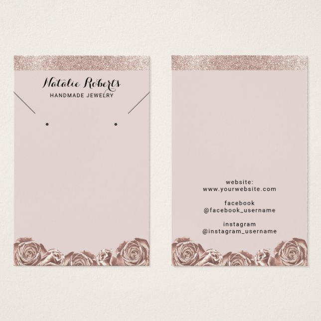 Rose Gold Blumenschmuck mit Necklace Display (Vorne & Hinten)